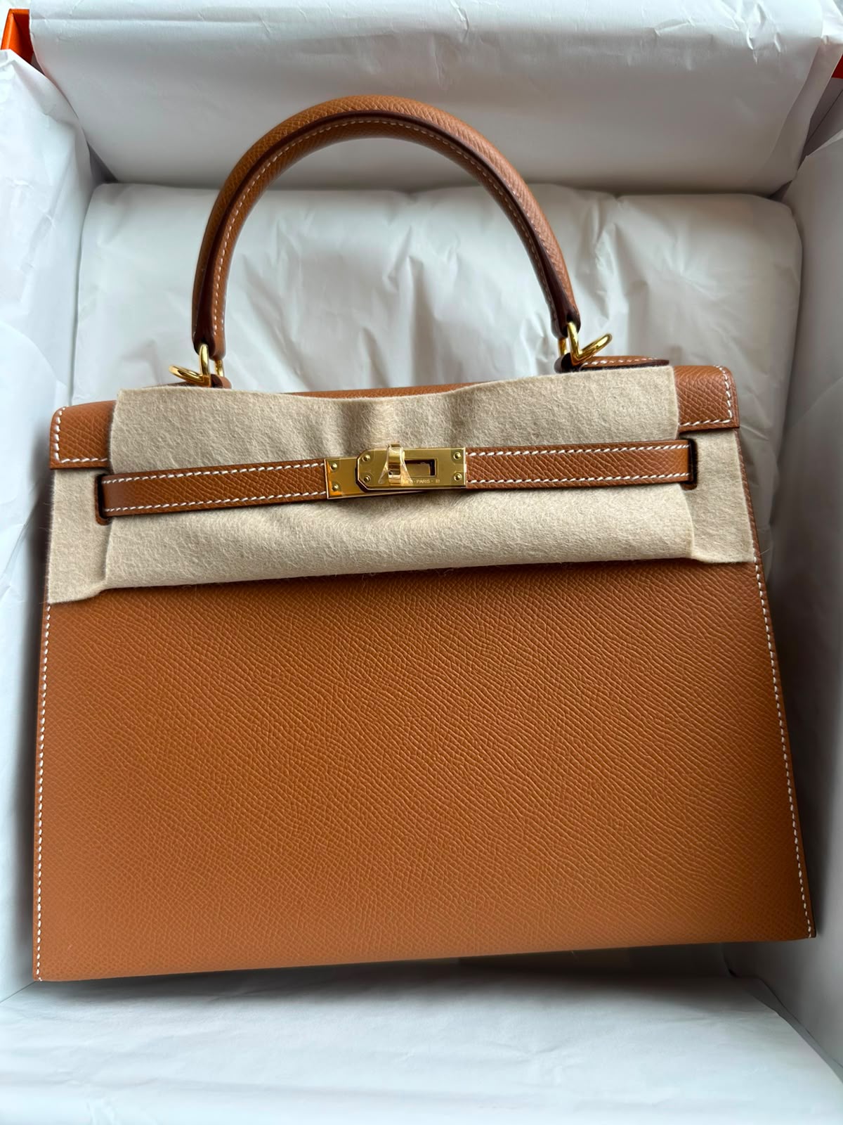 Hermes Kelly 25 Gold Epsom Gold Hardware