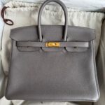 Hermes Birkin 25 Etain Togo Gold Hardware