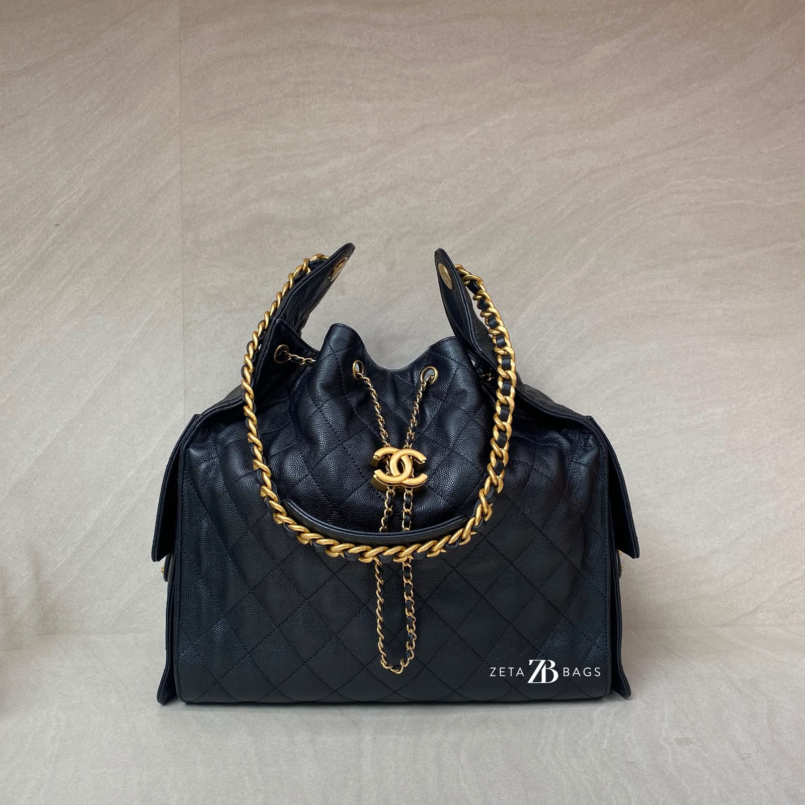 Chanel C25 Medium Caviar Black GHW