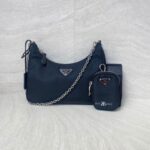 Prada Re-Edition 2005 Saffiano Bianco Nero SHW