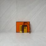 Hermes Letre "F" Bag Charm Jaune/Ebene/Gold