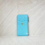 Chanel Classic Flat Wallet Caviar Light Blue GHW
