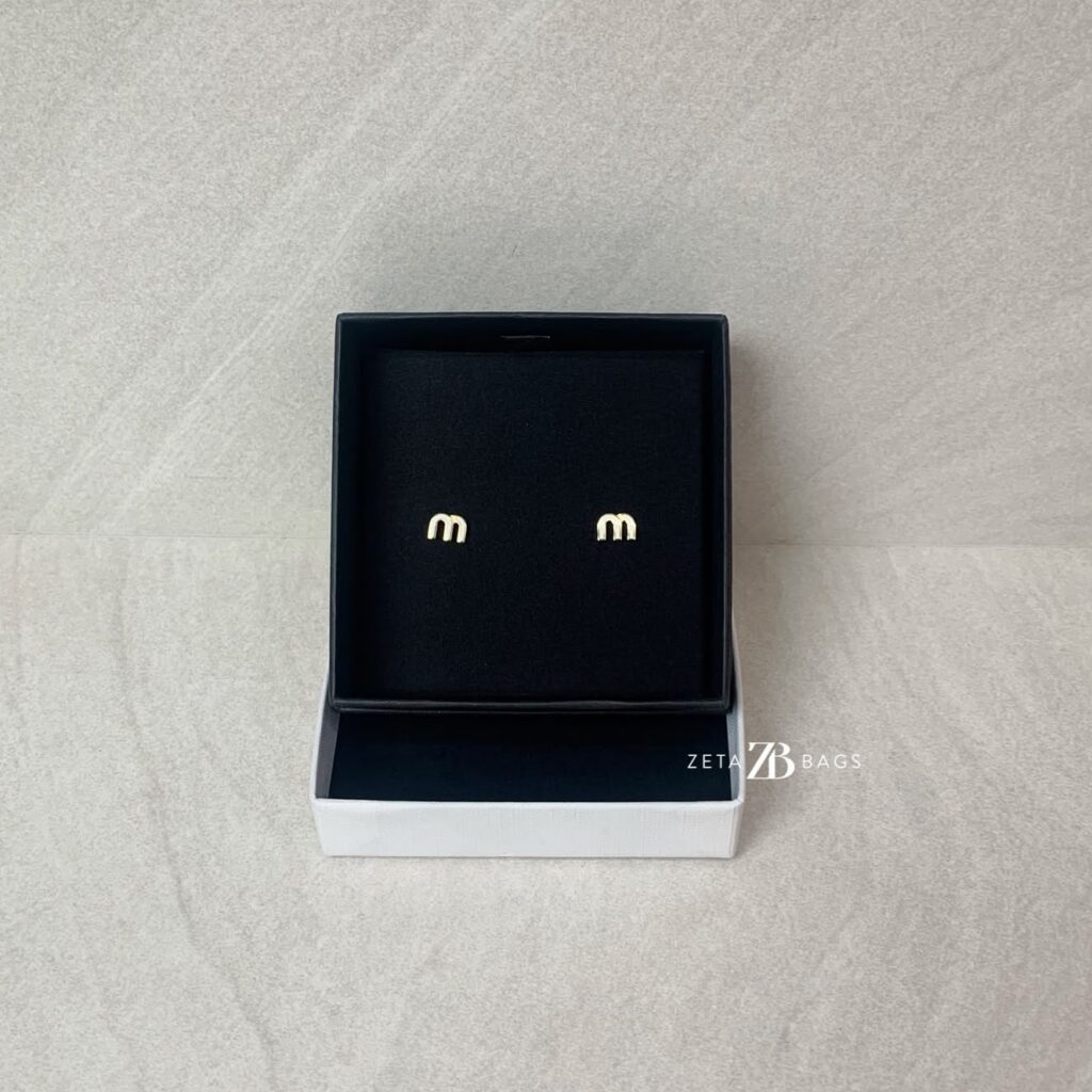Miu Miu Enameled Metal Earrings White