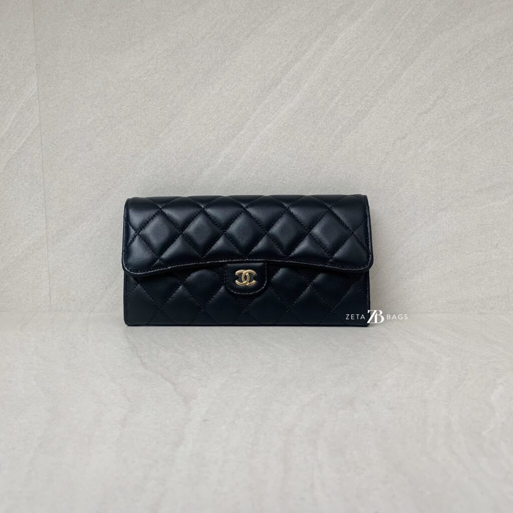 Chanel Classic Long Wallet Lambskin Black GHW