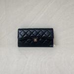 Chanel Classic Long Wallet Lambskin Black GHW