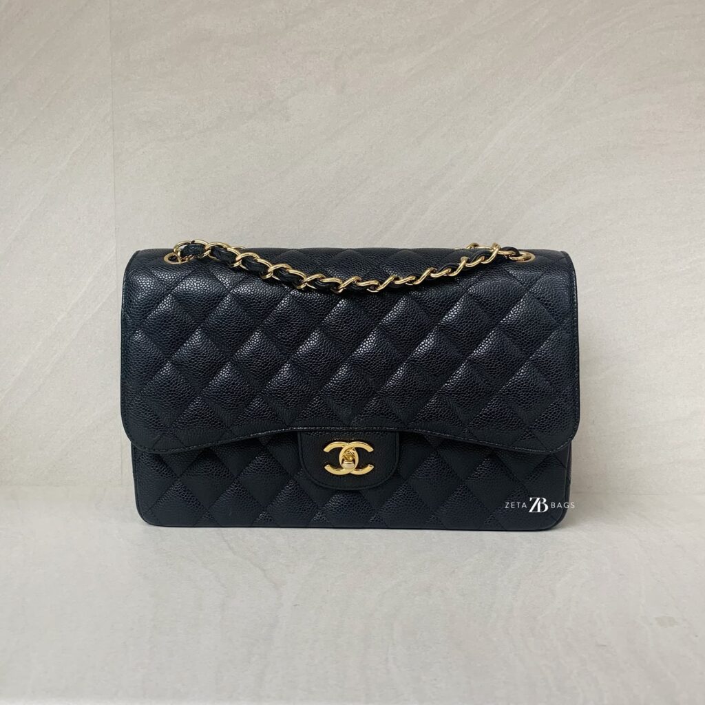 Chanel Classic Jumbo D Flap Caviar Black GHW