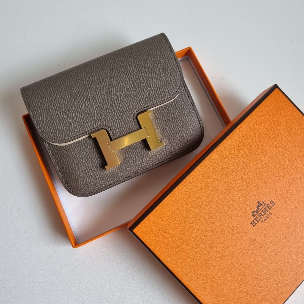 Hermes Constance Slim Etoupe Epsom Gold Hardware