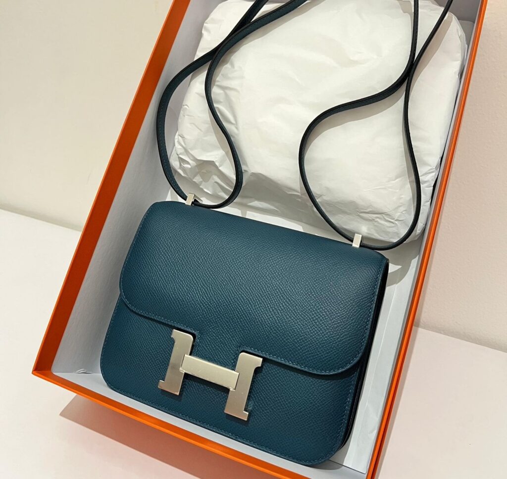 Hermes Constance 18-1 Blue Colvert Epsom Palladium Hardware