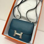 Hermes Constance 18-1 Blue Colvert Epsom Palladium Hardware