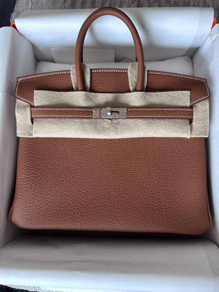 Hermes Birkin 25 Gold Togo Palladium Hardware