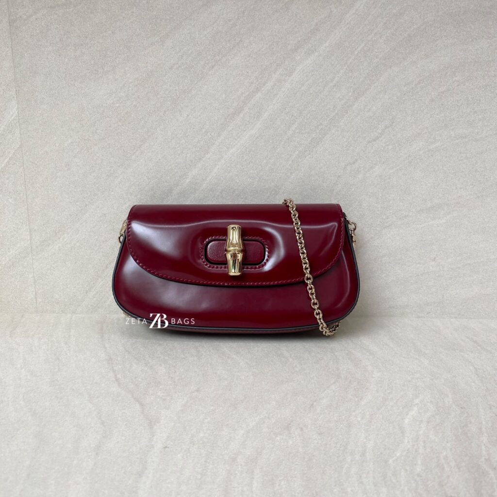 Gucci Mini Bamboo Dark Red Maroon