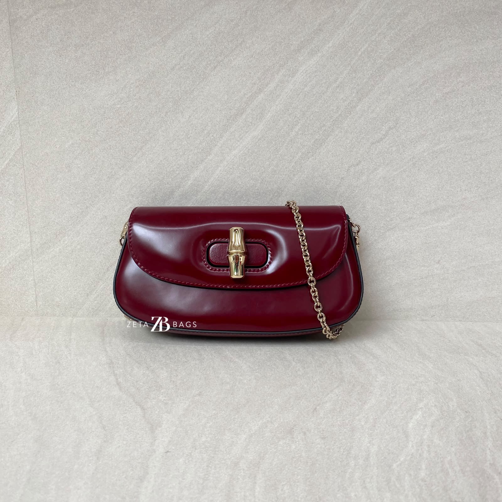 Gucci Mini Bamboo Dark Red Maroon