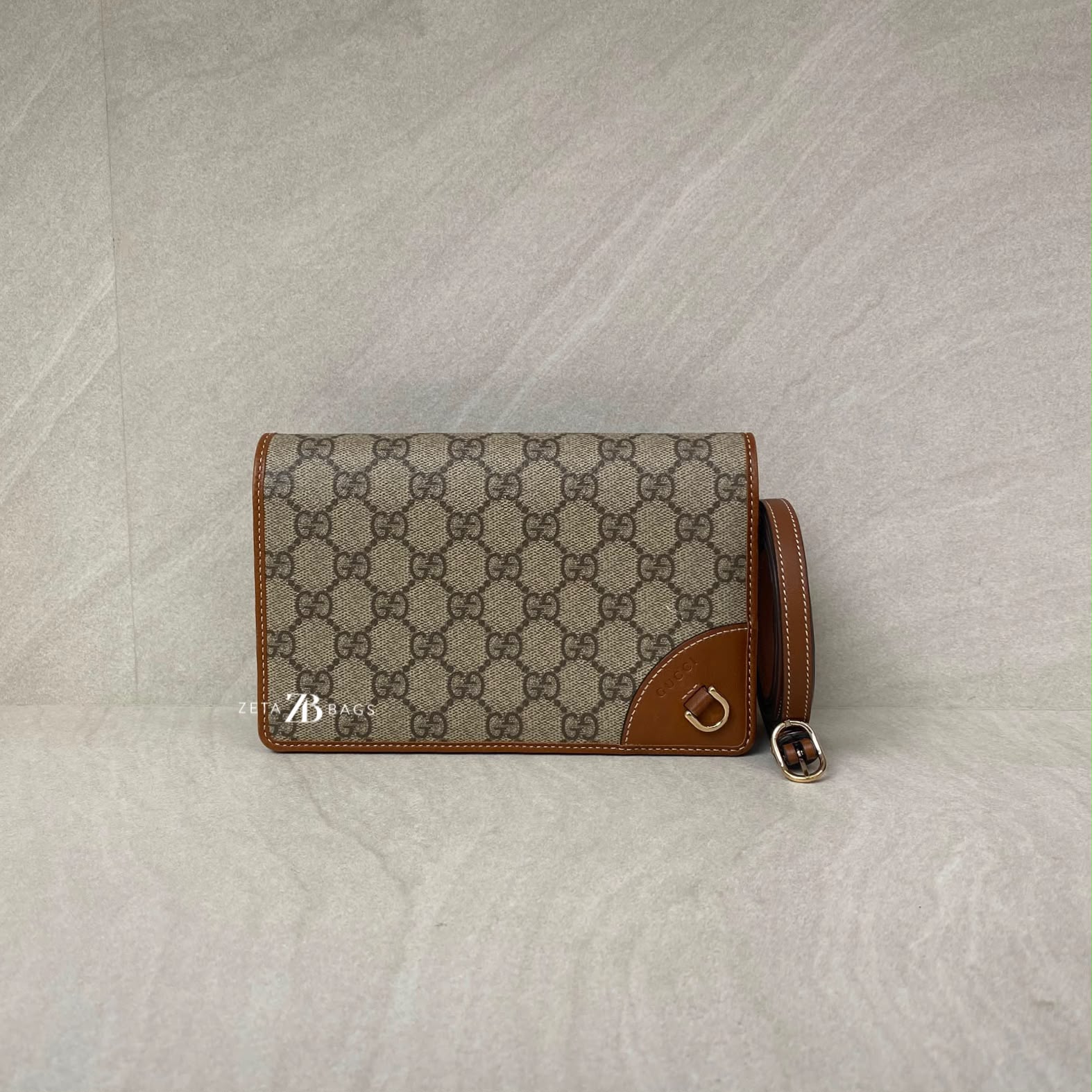 Gucci GG Emblem Continental GG Supreme Brown GHW