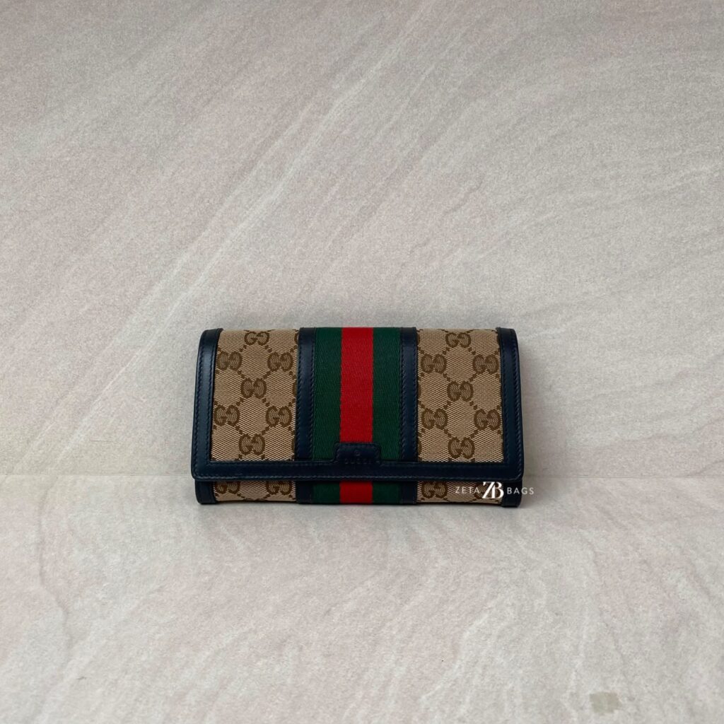 Gucci Ophidia Long Wallet GG Canvas Black GHW