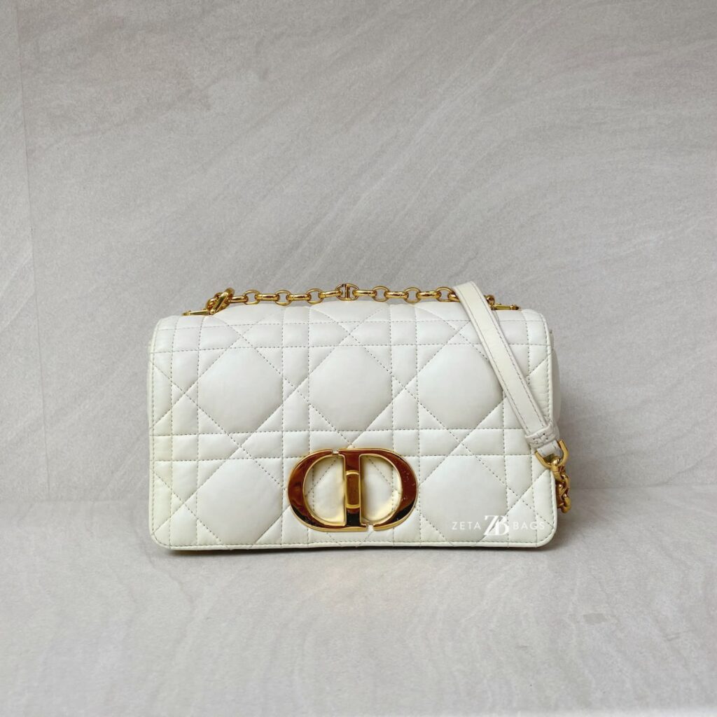 Dior Medium Caro Macrocannge White GHW