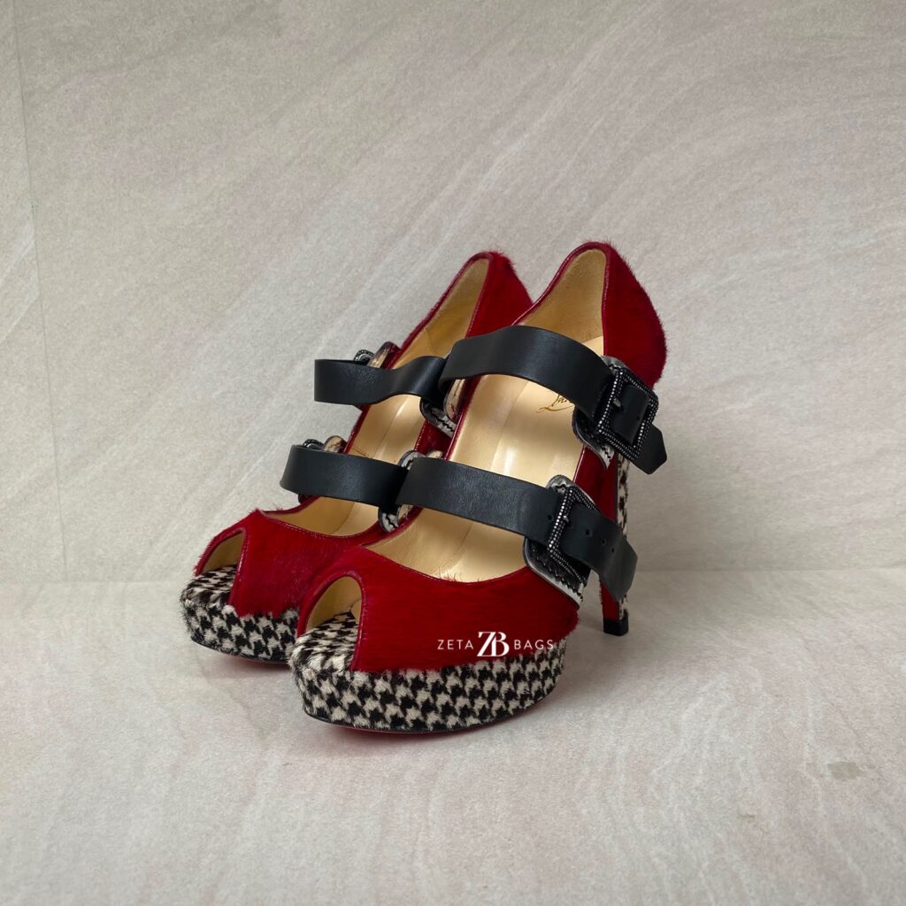 Christian Louboutin Bikiki 140 Pony Red Black