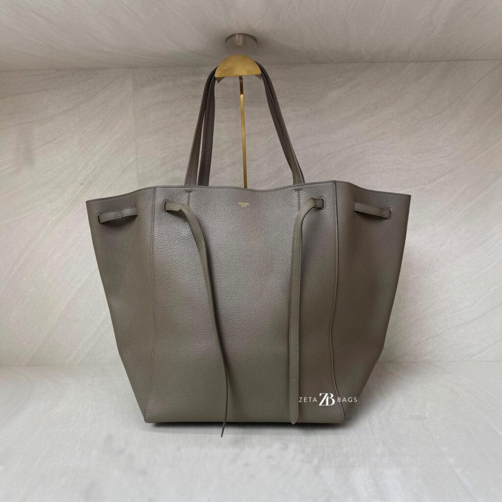Celine Cabas Phantom Tote Grained Dark Taupe GHW