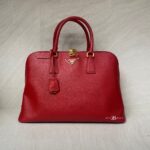 Prada Top Handle Bag Saffiano Lux Fuoco