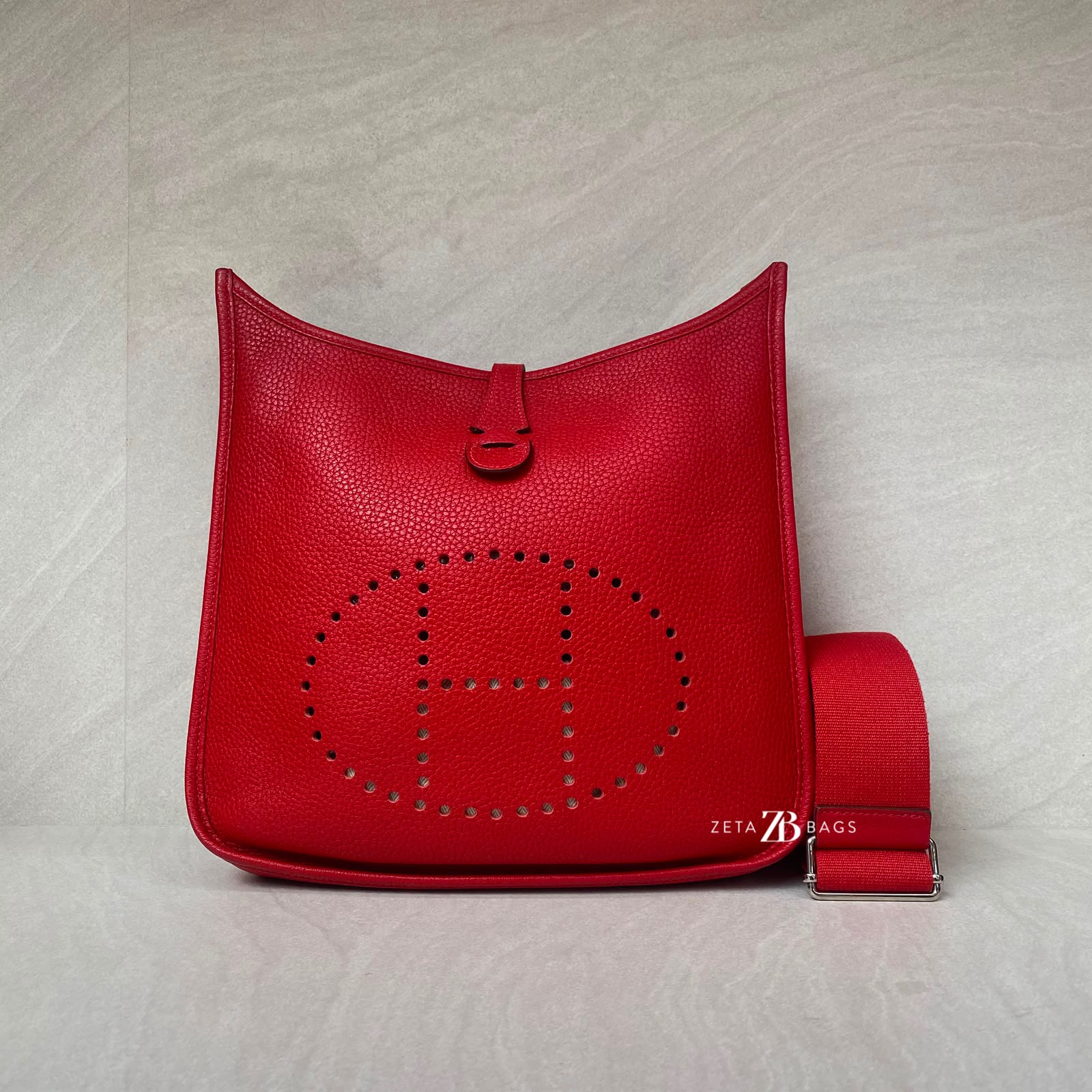 Hermes Evelyne PM 29 Clemence Rouge Casaque PHW