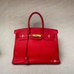 Hermes Birkin 35 Clemence Rouge Casaque GHW