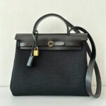 Hermes Herbag 31 All black Black Enamel Gold Hardware