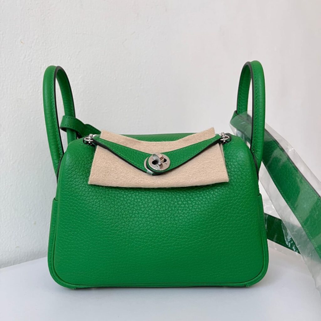Hermès Mini Lindy II Bambou Clemence Palladium Hardware