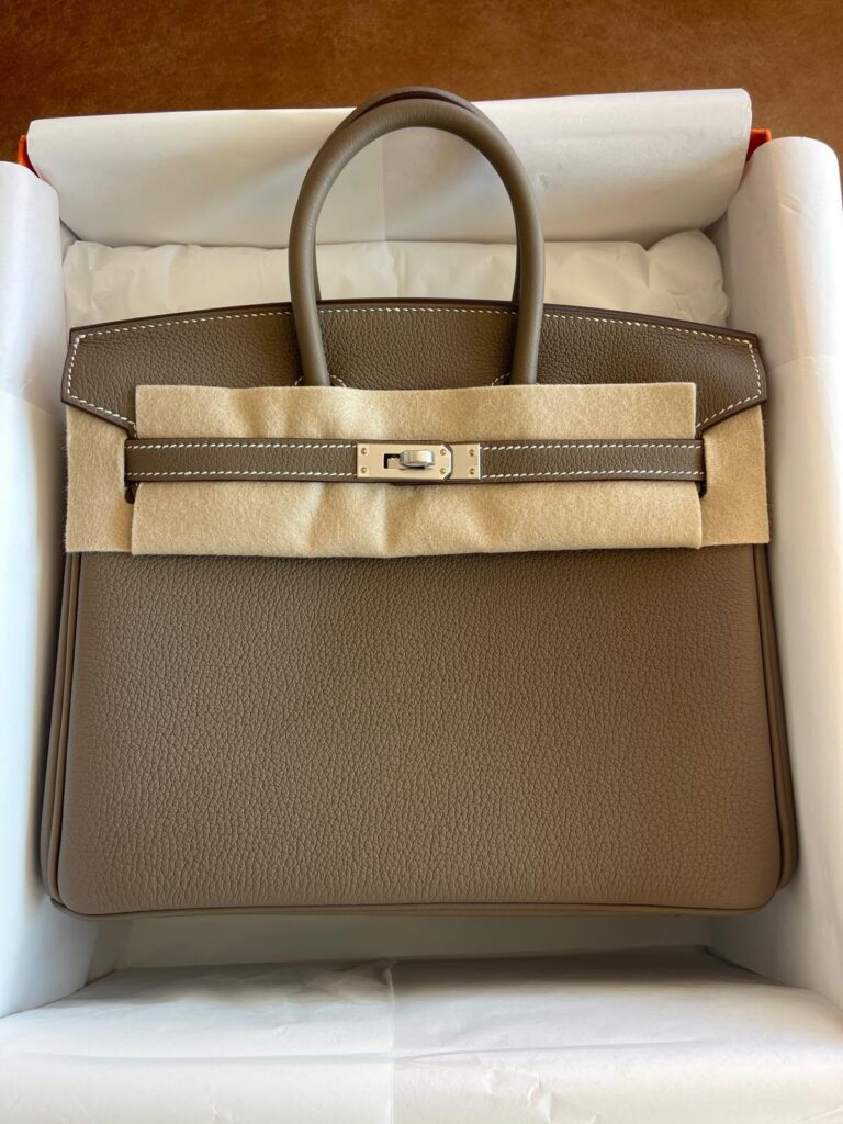 Hermes Birkin 25 Etoupe Togo Palladium Hardware