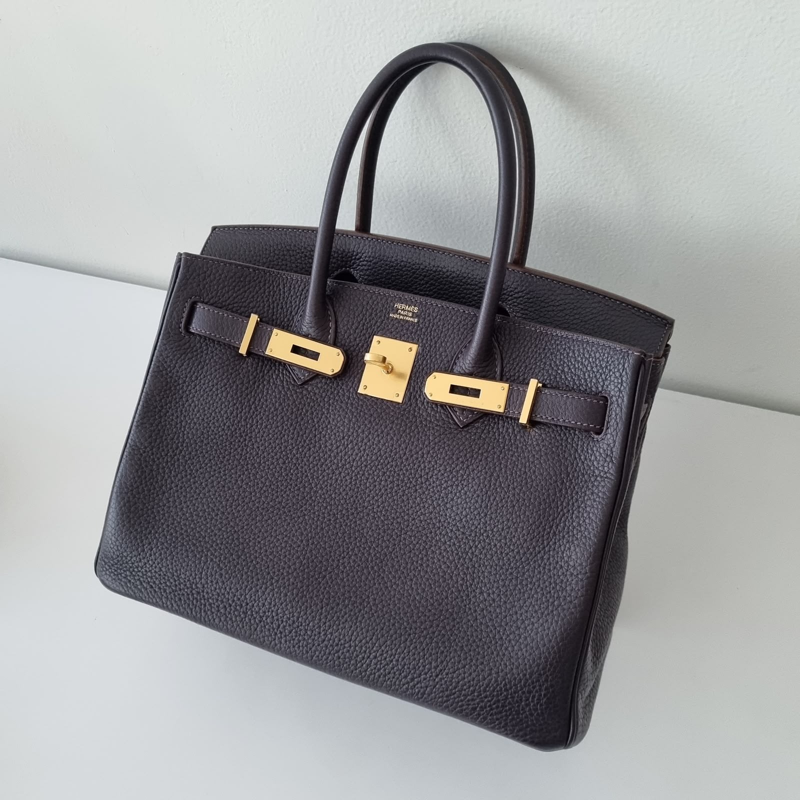 Hermes Birkin 30 Raisin Togo Gold Hardware