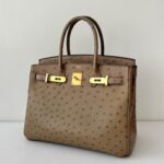 Hermes Birkin 30 Gris T Ostrich Gold Hardware