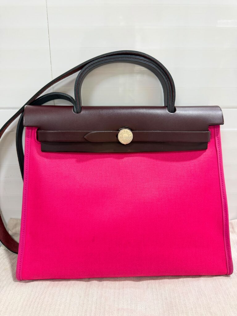 Hermes Herbag 31 Berliner Rose Extreme/Rouge Sellier Palladium Hardware