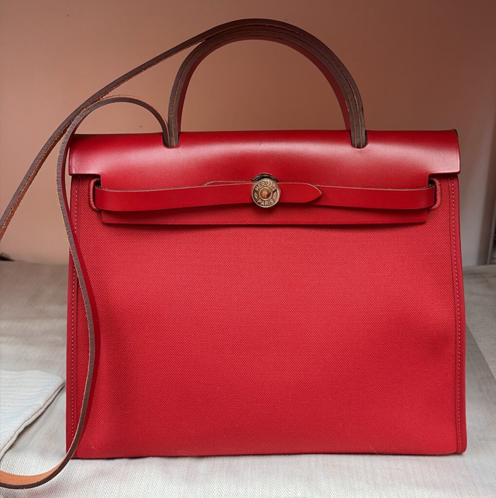 Hermes Herbag 31 All Rouge Gold Hardware