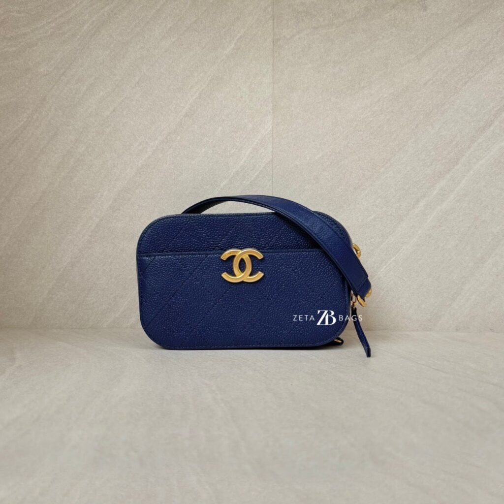 Chanel Chic Affianty Belt Bag Caviar Blue GHW