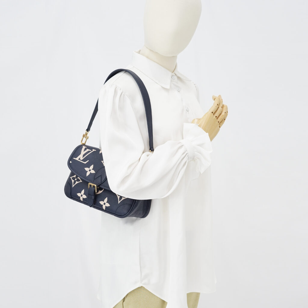 Louis Vuitton Diane PM Monogram Empreinte Navy Creme GHW