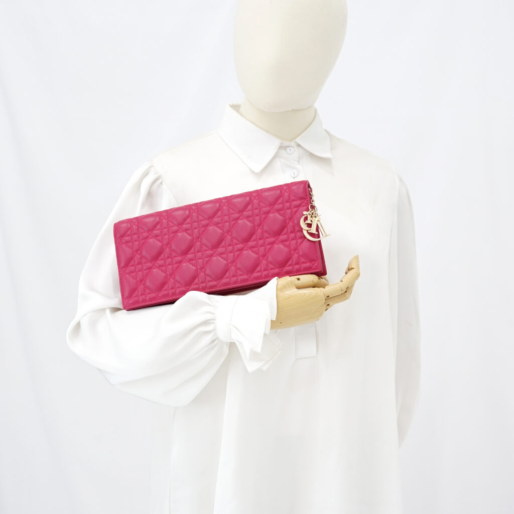 Dior Lady D Long Clutch Pink Fuchsia GHW