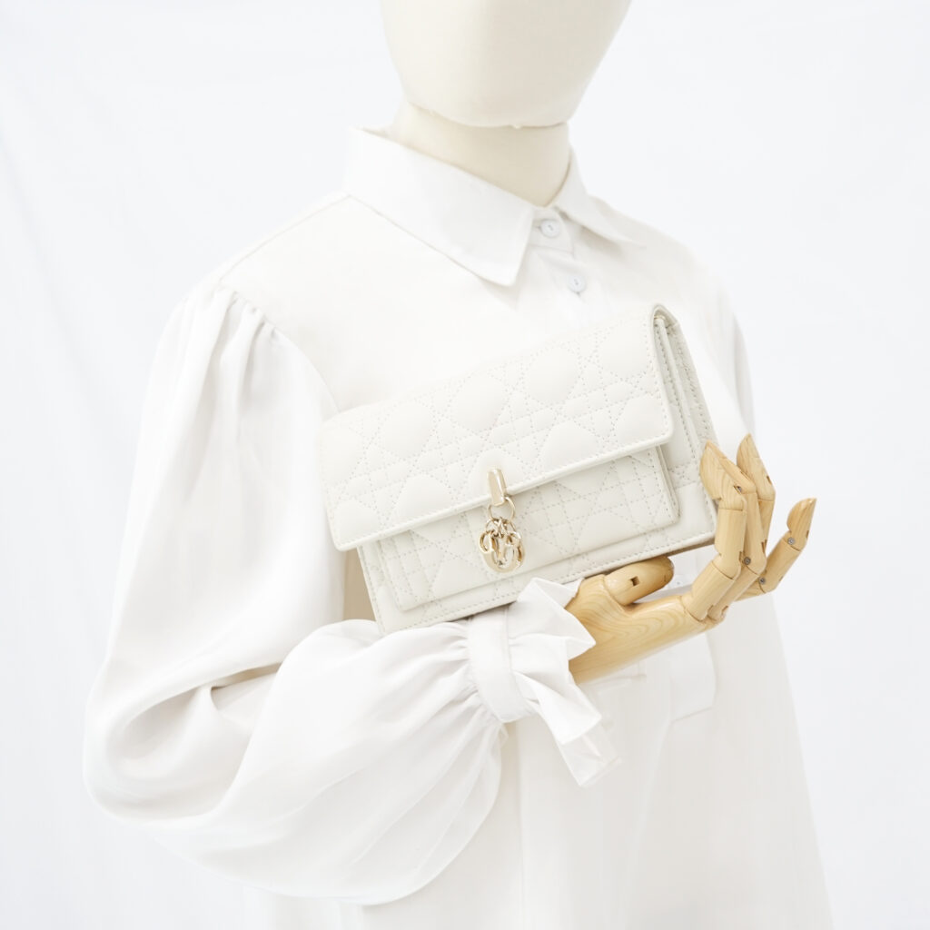 Dior My Dior Daily Chain Pouch Cloud White GHW