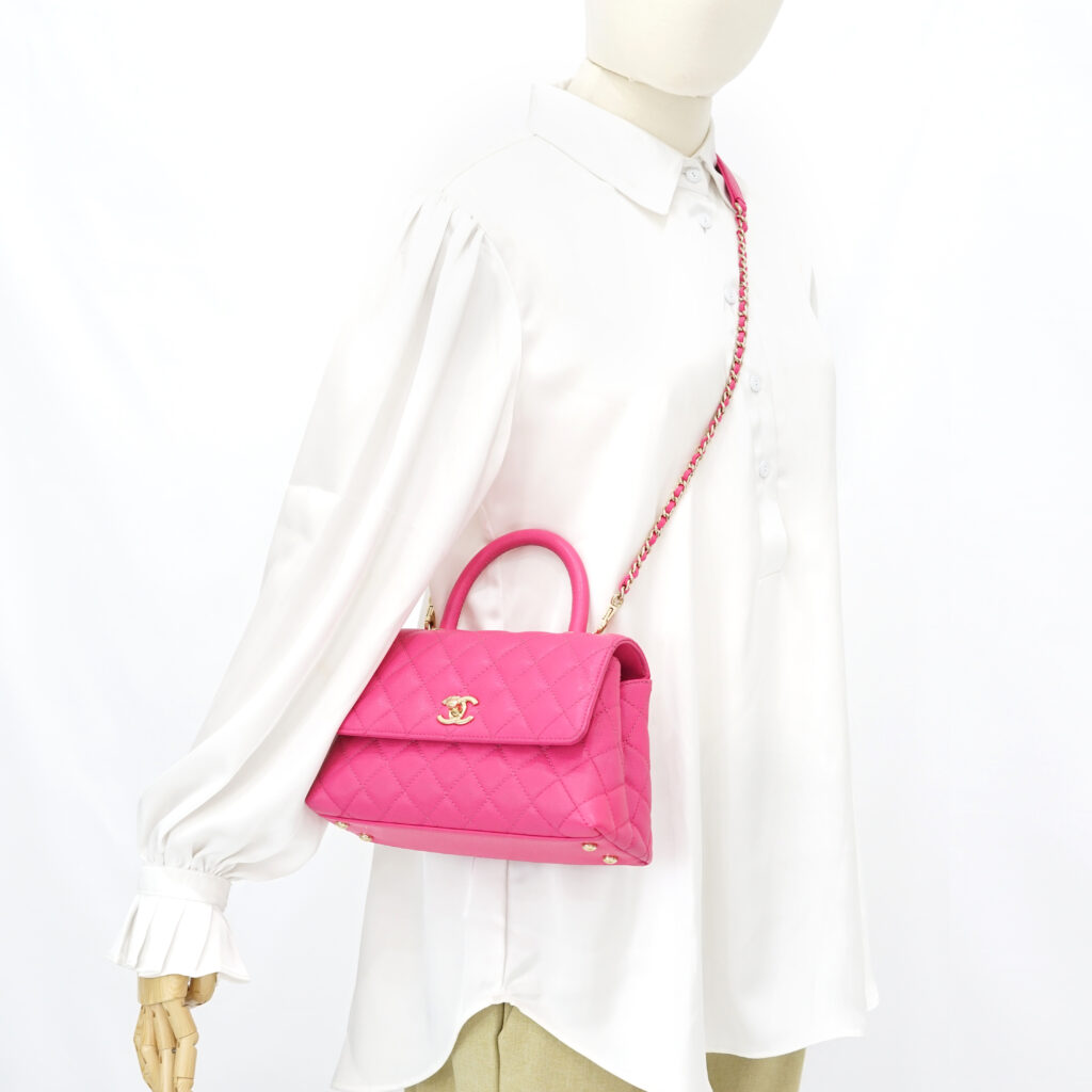 Chanel Small Coco Handle Caviar Fuchsia GHW