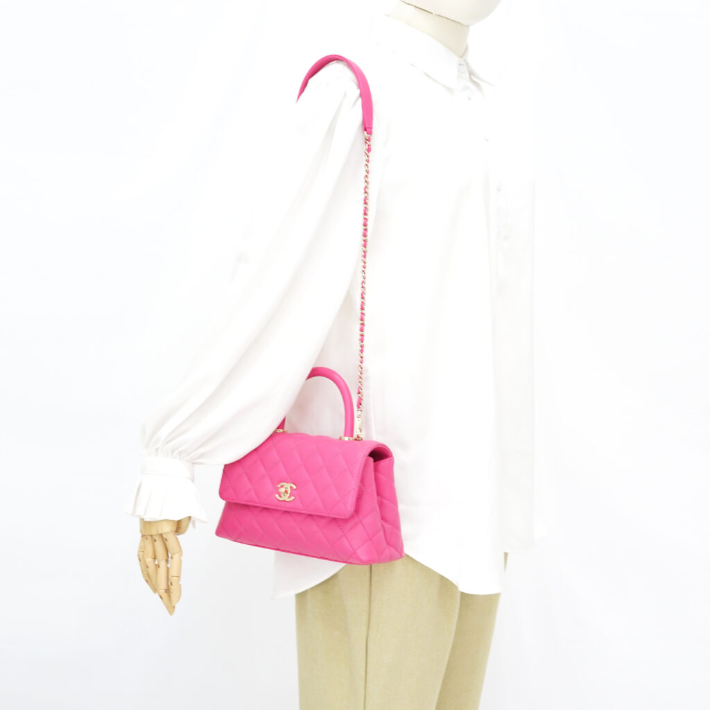 Chanel Small Coco Handle Caviar Fuchsia GHW