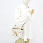 Gucci Marmont Flap Small X White Balenciaga Logo GHW