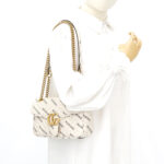 Gucci Marmont Flap Small X White Balenciaga Logo GHW