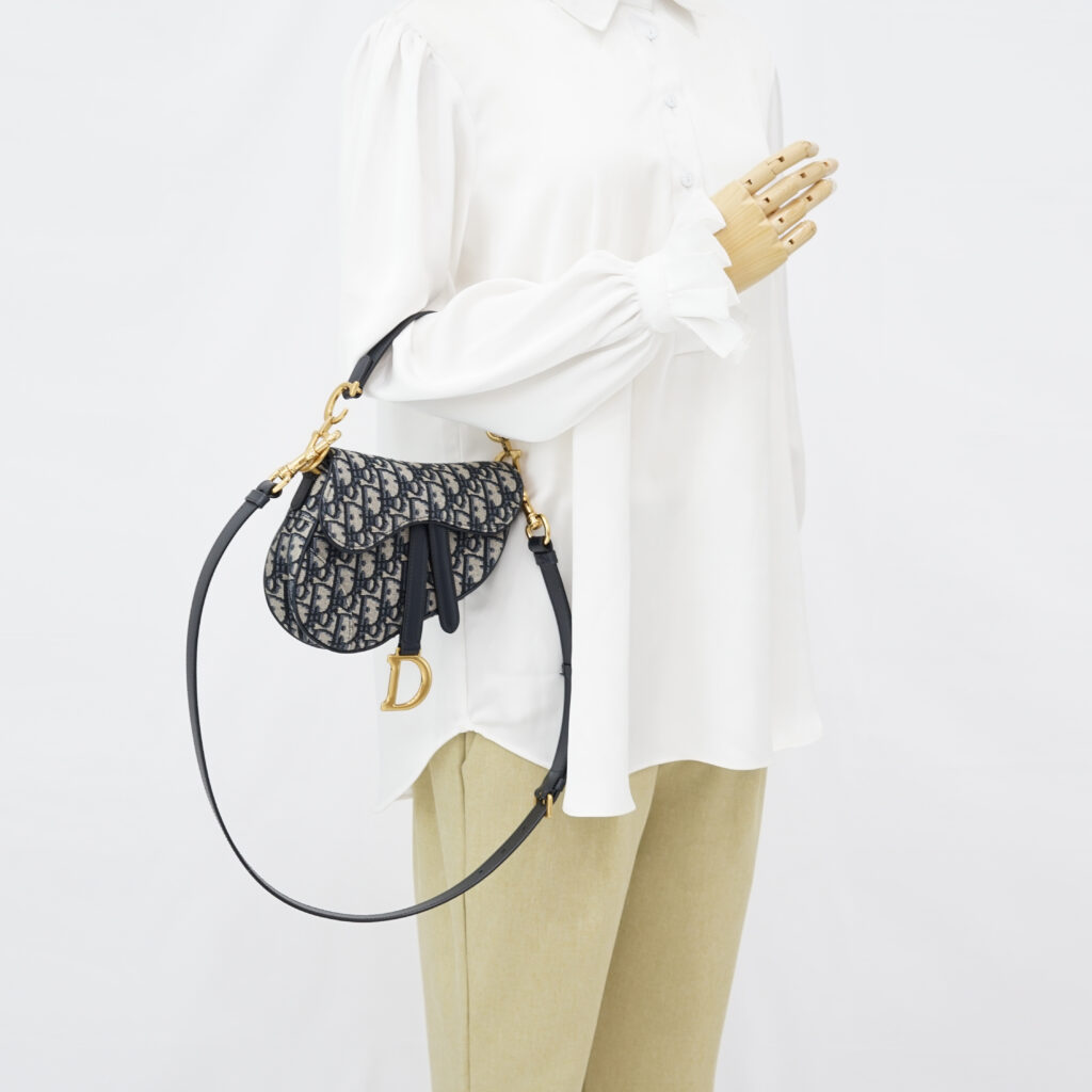 Dior Saddle Mini Oblique Canvas Blue GHW
