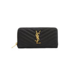 Saint Laurent Cassandre Zip Long Black Grain GHW