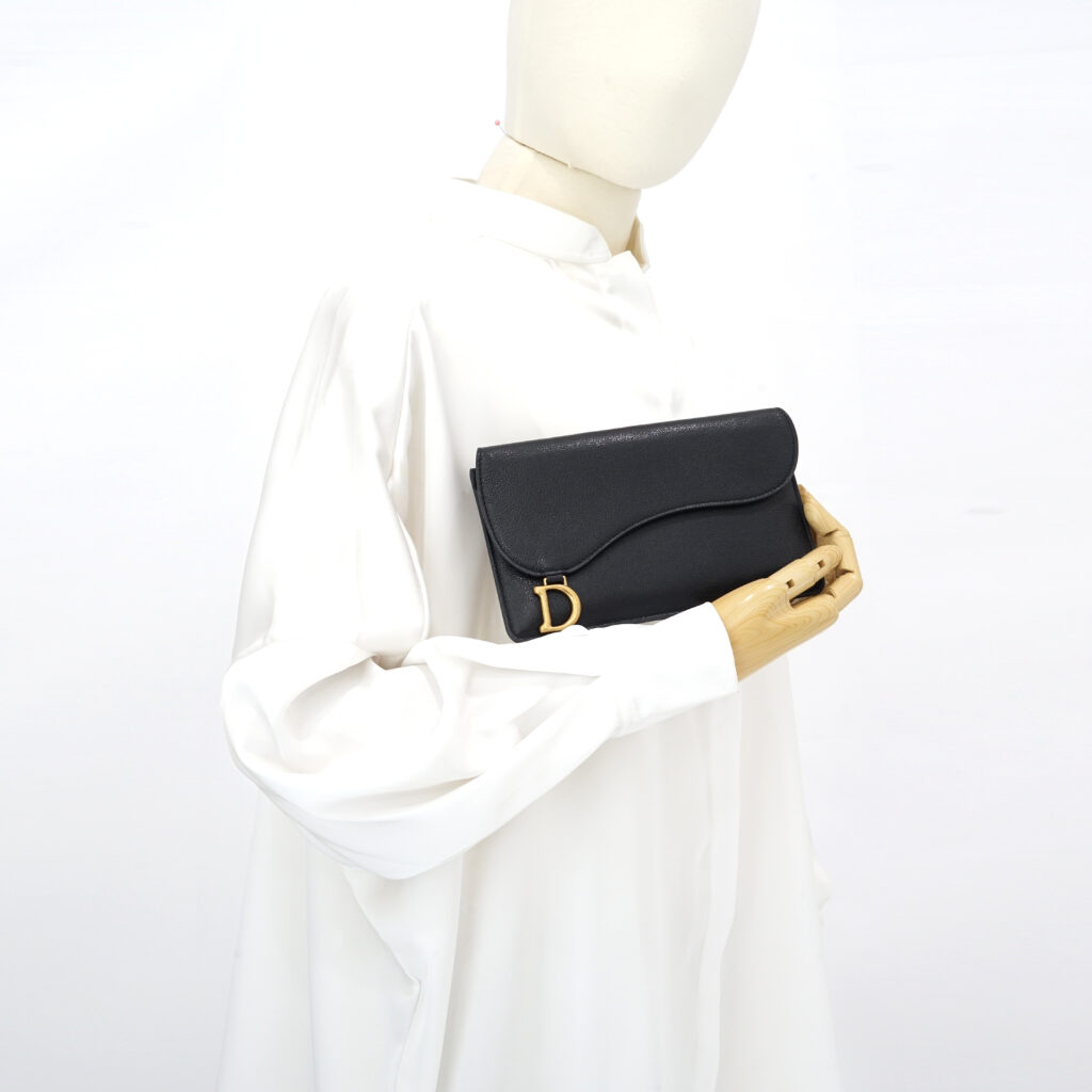 Dior Saddle Long Wallet Black GHW