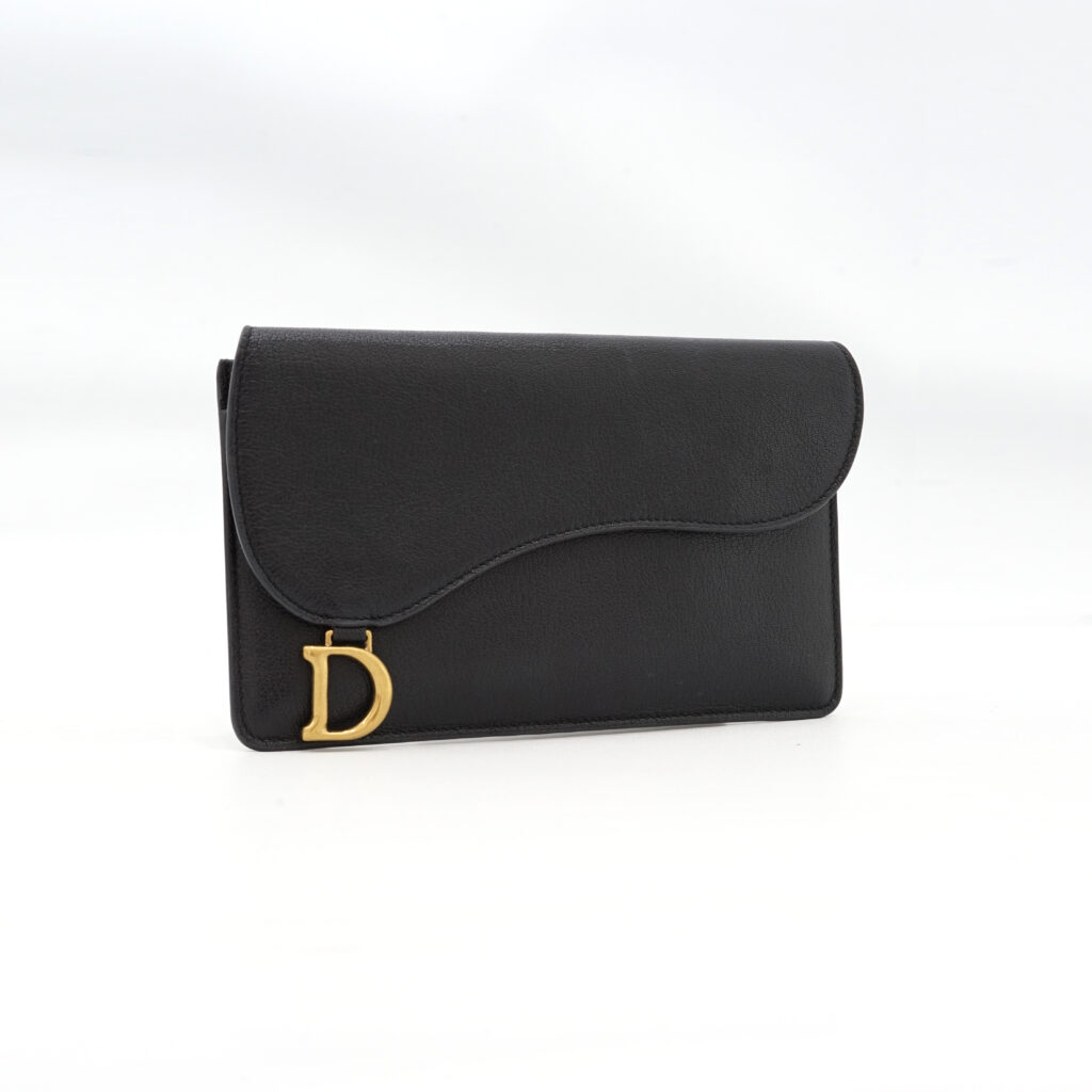 Dior Saddle Long Wallet Black GHW