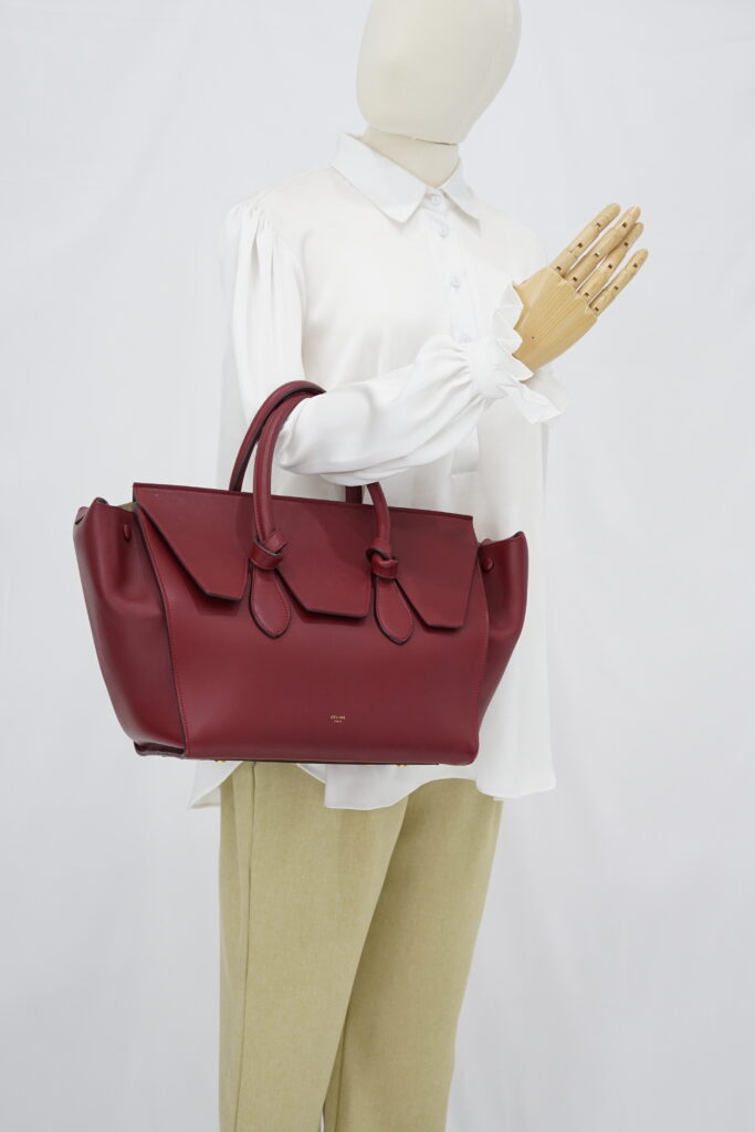 Celine Tie Knot Tote Bag Red GHW