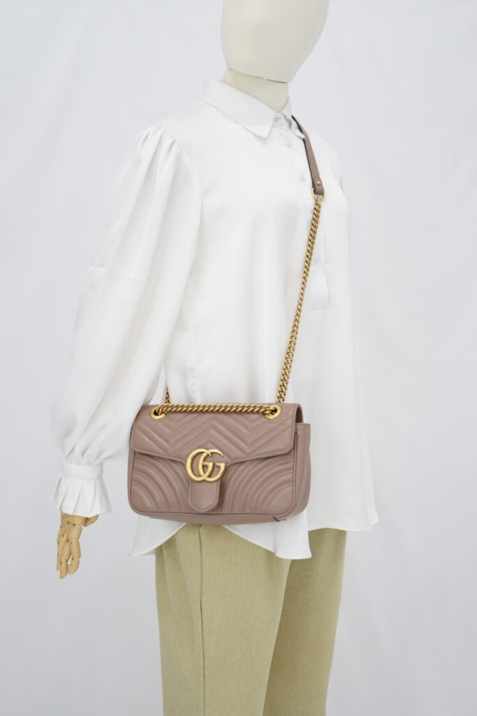 Gucci Marmont Flap Small Nude GHW