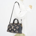 Louis Vuitton Speedy Bandou 25 Monogram Empreinte Noir Creme GHW