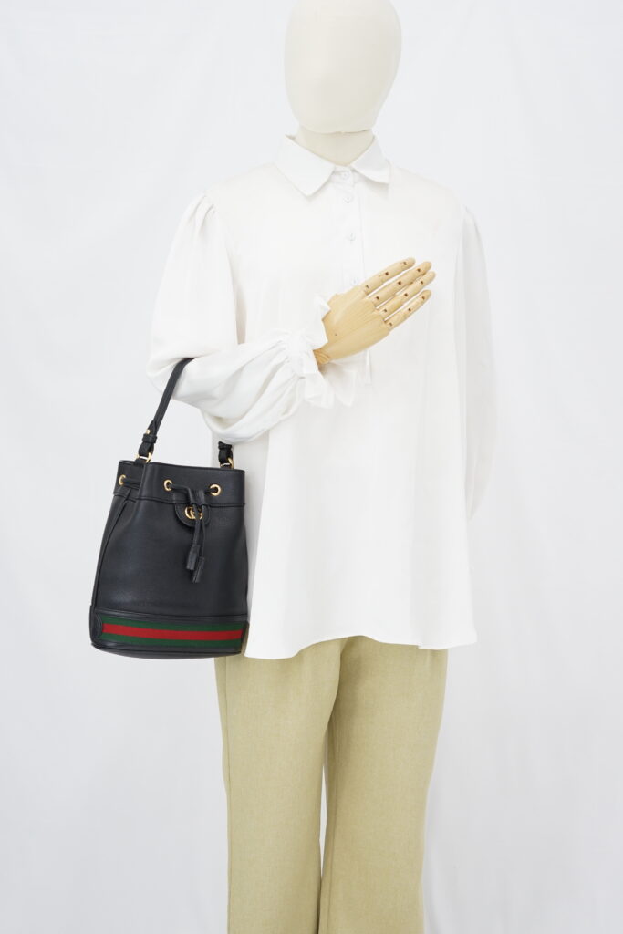 Gucci Ophidia Bucket Leather Black GHW