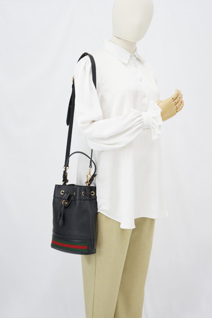 Gucci Ophidia Bucket Leather Black GHW