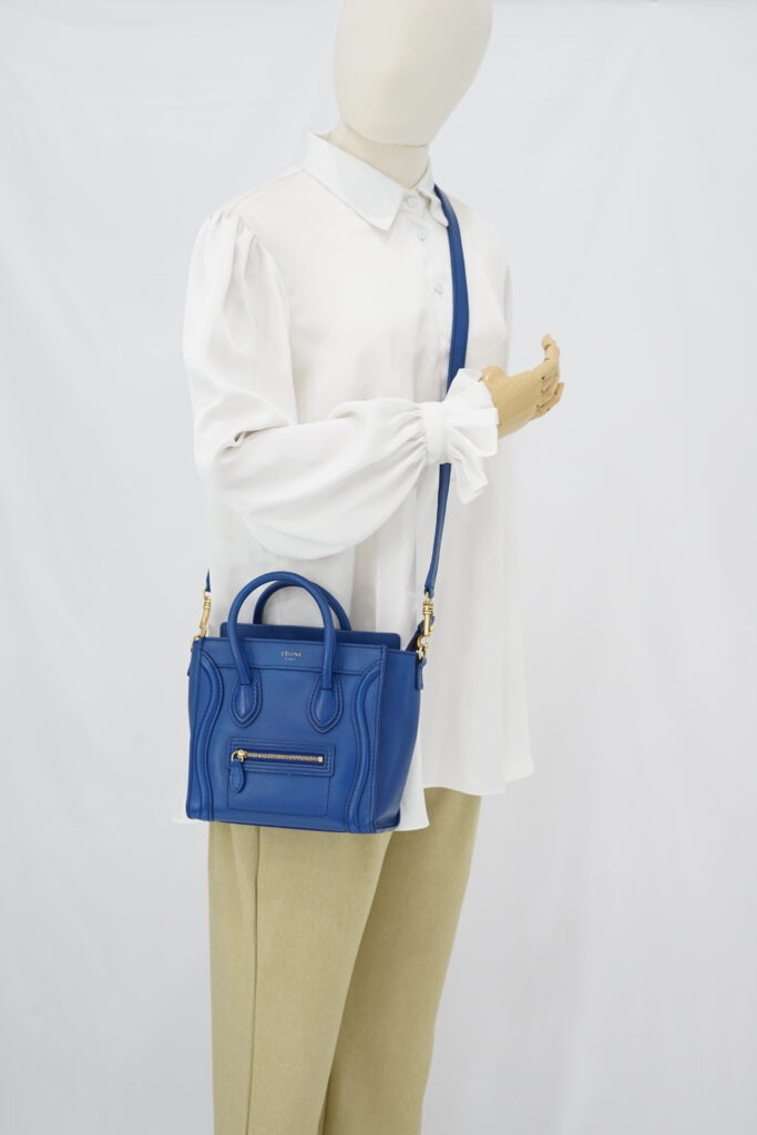 Celine Nano Luggage Blue Electric GHW