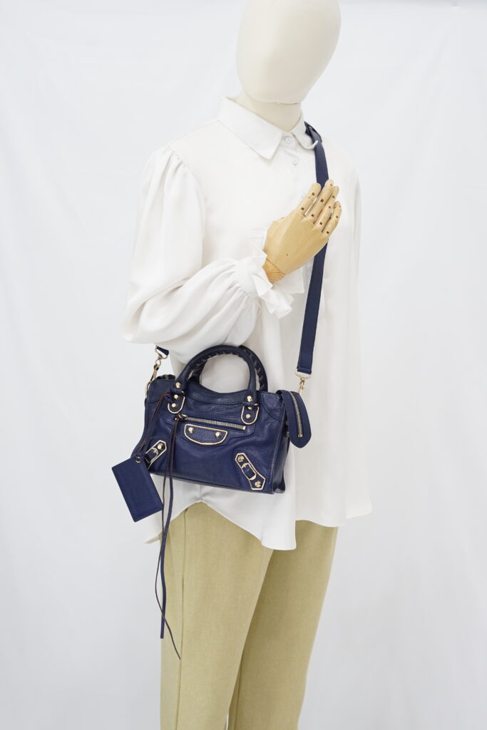 Balenciaga Mini City Edge Chevre Navy GHW